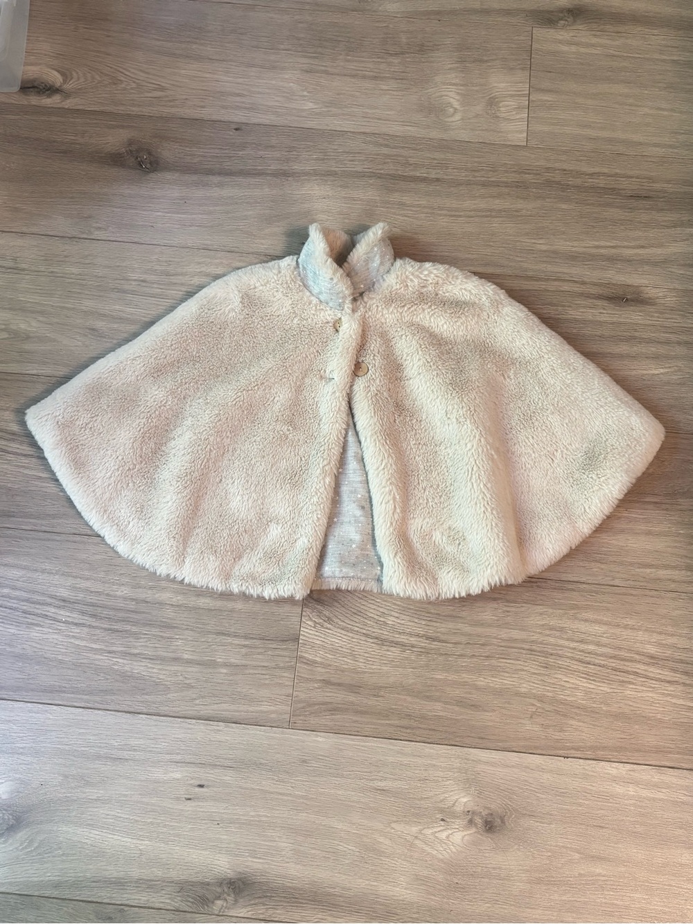 Zara Babygirl Tan Faux Fur Poncho Coat - Size 2/3 Years